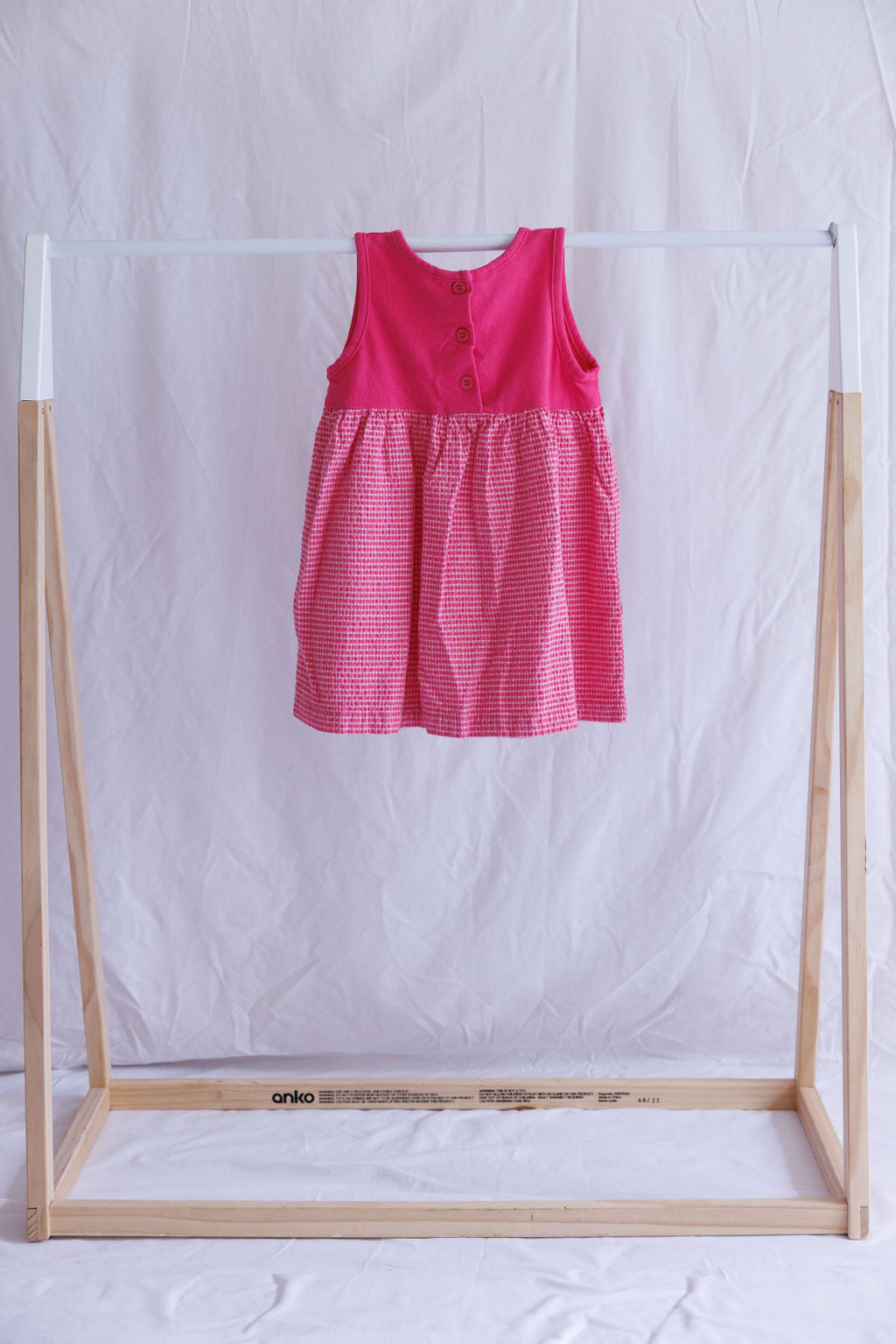 Oshkosh Cotton Shift dress in hot pink gingham 3T